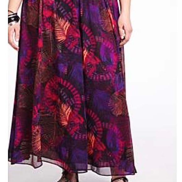 LAYERED MAXI SKIRT, DARK PURPLE MULTI (Purple, Pink, Cream, Black), SIZE 24, - Picture 1 of 10